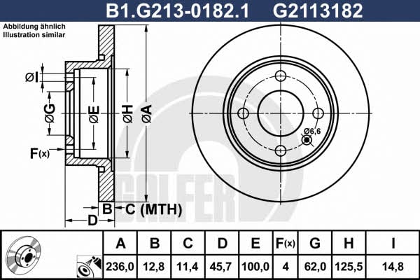 Galfer B1.G213-0182.1 Unventilated front brake disc B1G21301821: Buy near me in Poland at 2407.PL - Good price!