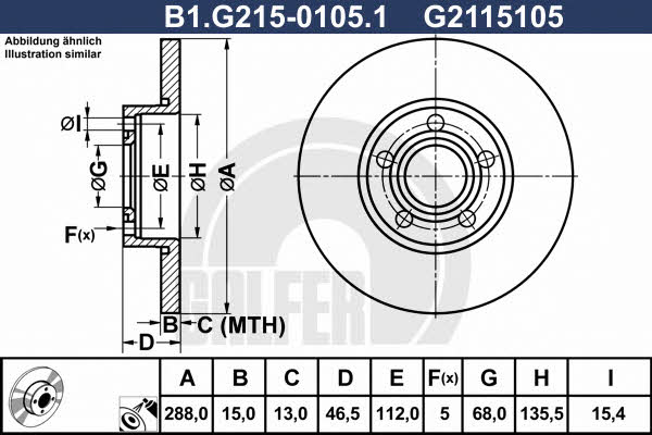 Galfer B1.G215-0105.1 Тормозной диск передний невентилируемый B1G21501051: Отличная цена - Купить в Польше на 2407.PL!