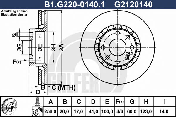 Galfer B1.G220-0140.1 Front brake disc ventilated B1G22001401: Buy near me in Poland at 2407.PL - Good price!