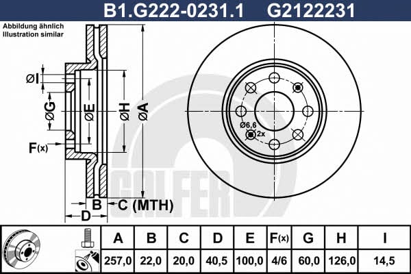 Galfer B1.G222-0231.1 Front brake disc ventilated B1G22202311: Buy near me in Poland at 2407.PL - Good price!
