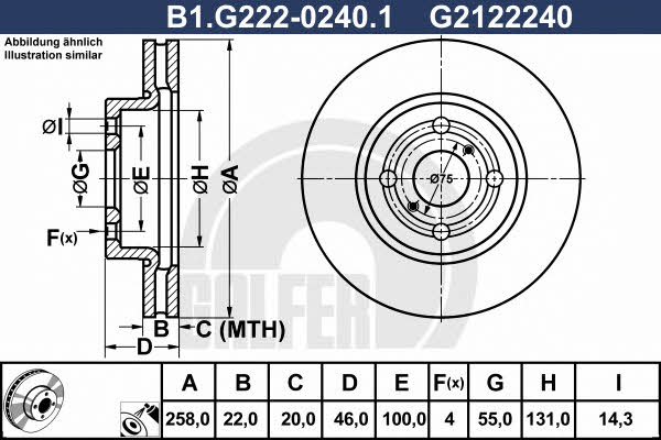 Galfer B1.G222-0240.1 Тормозной диск передний вентилируемый B1G22202401: Отличная цена - Купить в Польше на 2407.PL!