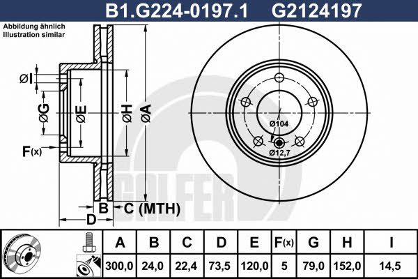 Galfer B1.G224-0197.1 Wentylowana przednia tarcza hamulcowa B1G22401971: Dobra cena w Polsce na 2407.PL - Kup Teraz!