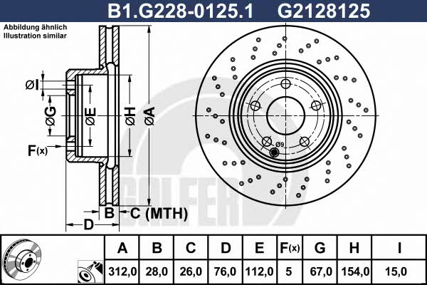 Galfer B1.G228-0125.1 Wentylowana przednia tarcza hamulcowa B1G22801251: Dobra cena w Polsce na 2407.PL - Kup Teraz!