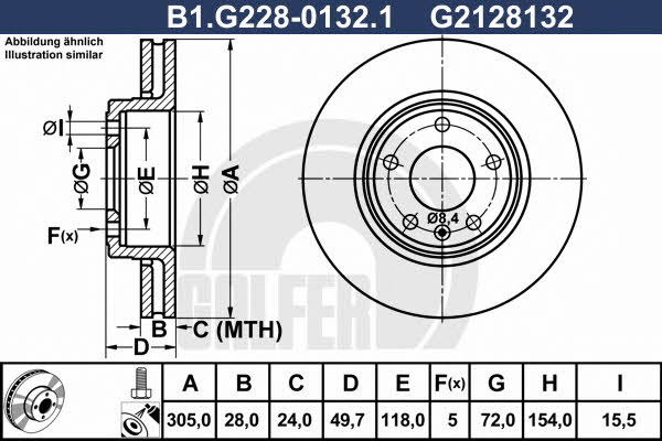 Galfer B1.G228-0132.1 Innenbelüftete Bremsscheibe vorne B1G22801321: Kaufen Sie zu einem guten Preis in Polen bei 2407.PL!