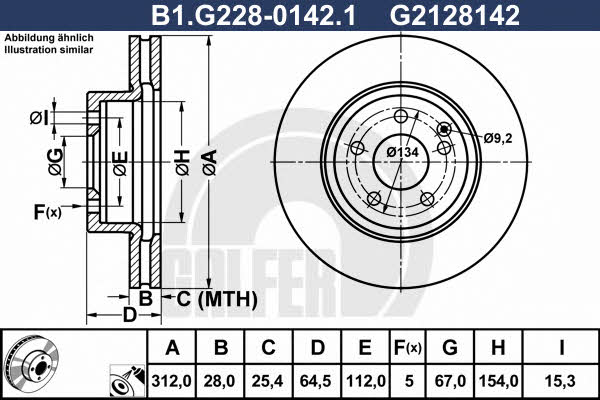 Galfer B1.G228-0142.1 Wentylowana przednia tarcza hamulcowa B1G22801421: Atrakcyjna cena w Polsce na 2407.PL - Zamów teraz!