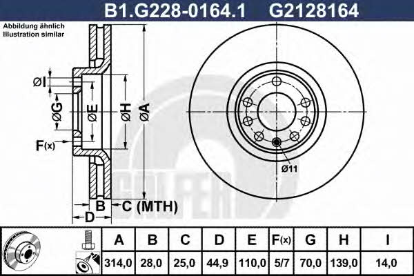 Galfer B1.G228-0164.1 Wentylowana przednia tarcza hamulcowa B1G22801641: Atrakcyjna cena w Polsce na 2407.PL - Zamów teraz!