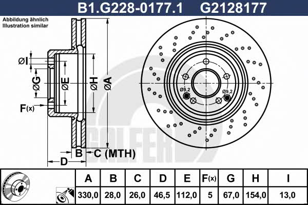 Galfer B1.G228-0177.1 Диск гальмівний передній вентильований B1G22801771: Приваблива ціна - Купити у Польщі на 2407.PL!