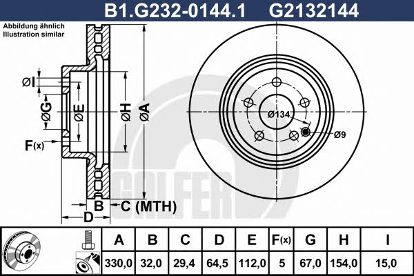 Galfer B1.G232-0144.1 Wentylowana przednia tarcza hamulcowa B1G23201441: Dobra cena w Polsce na 2407.PL - Kup Teraz!