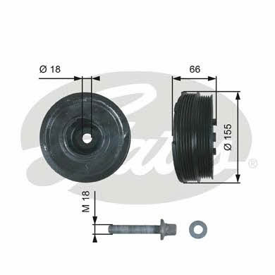 Gates TVD1037A Pulley crankshaft TVD1037A: Buy near me in Poland at 2407.PL - Good price!