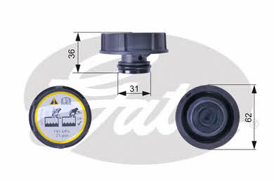 Expansion tank cap Gates RC240