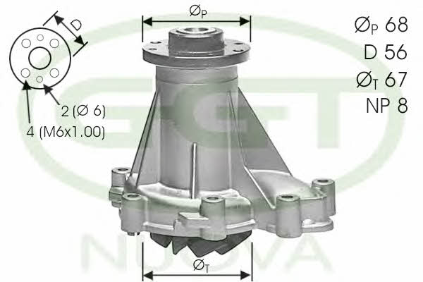 GGT PA10516 Water pump PA10516: Buy near me in Poland at 2407.PL - Good price!