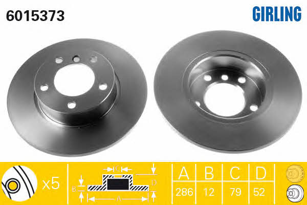 Girling 6015373 Unbelüftete Bremsscheibe vorne 6015373: Bestellen Sie in Polen zu einem guten Preis bei 2407.PL!