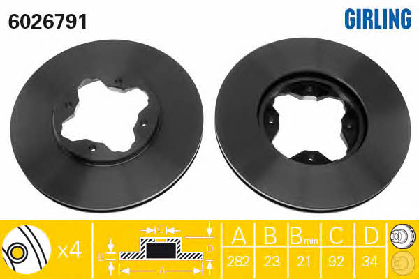 Girling 6026791 Wentylowana przednia tarcza hamulcowa 6026791: Dobra cena w Polsce na 2407.PL - Kup Teraz!