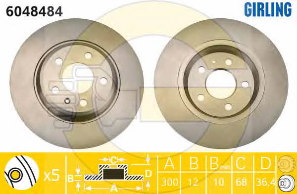 Girling 6048484 Rear brake disc, non-ventilated 6048484: Buy near me at 2407.PL in Poland at an Affordable price!