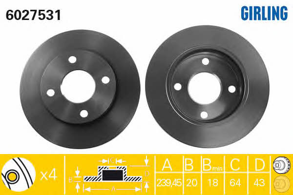 Girling 6027531 Innenbelüftete Bremsscheibe vorne 6027531: Kaufen Sie zu einem guten Preis in Polen bei 2407.PL!