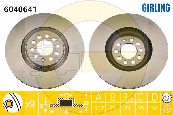 Girling 6040641 Front brake disc ventilated 6040641: Buy near me at 2407.PL in Poland at an Affordable price!