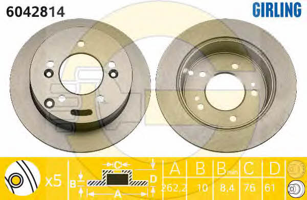 Girling 6042814 Bremsscheibe hinten, unbelüftet 6042814: Kaufen Sie zu einem guten Preis in Polen bei 2407.PL!