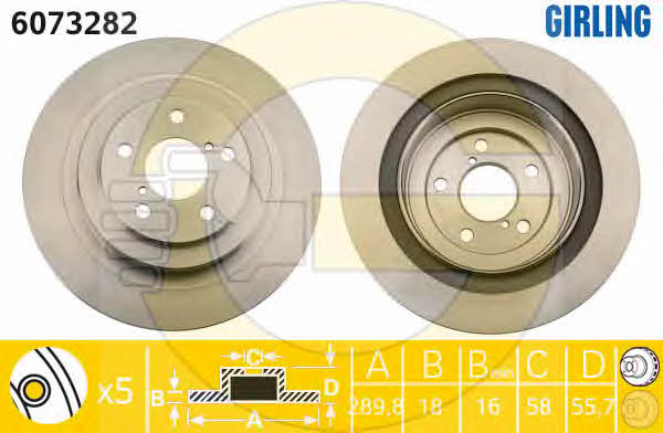 Girling 6073282 Hintere belüftete Bremsscheibe 6073282: Kaufen Sie zu einem guten Preis in Polen bei 2407.PL!