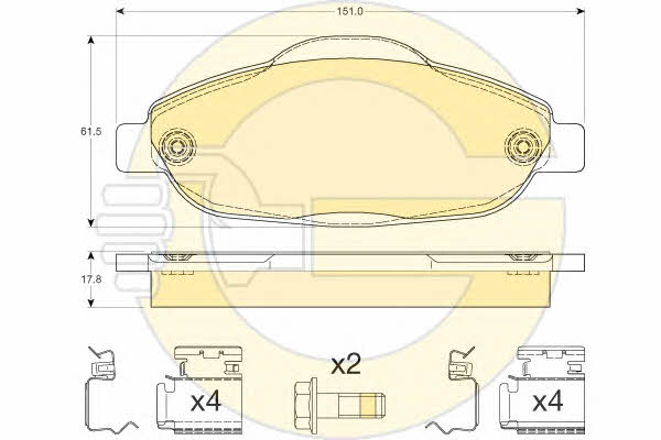 Girling 6117614 Brake Pad Set, disc brake 6117614: Buy near me in Poland at 2407.PL - Good price!