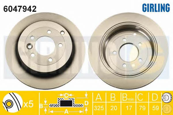 Girling 6047942 Wentylowana tarcza hamulcowa z tyłu 6047942: Dobra cena w Polsce na 2407.PL - Kup Teraz!