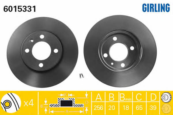 Girling 6015331 Front brake disc ventilated 6015331: Buy near me in Poland at 2407.PL - Good price!
