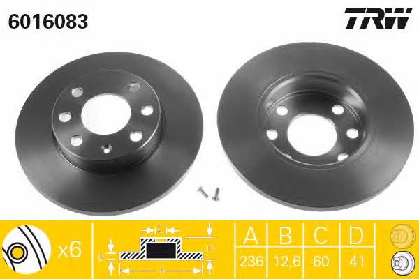 Girling 6016083 Unventilated front brake disc 6016083: Buy near me in Poland at 2407.PL - Good price!