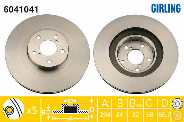 Girling 6041041 Wentylowana przednia tarcza hamulcowa 6041041: Dobra cena w Polsce na 2407.PL - Kup Teraz!