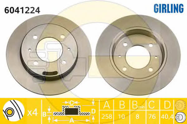 Girling 6041224 Bremsscheibe hinten, unbelüftet 6041224: Kaufen Sie zu einem guten Preis in Polen bei 2407.PL!