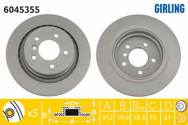 Girling 6045355 Hintere belüftete Bremsscheibe 6045355: Kaufen Sie zu einem guten Preis in Polen bei 2407.PL!