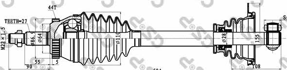 GSP 250225 Drive shaft 250225: Buy near me in Poland at 2407.PL - Good price!