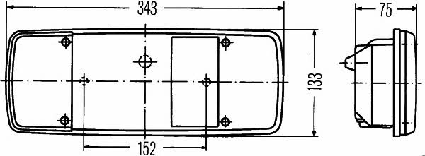 Rear lamp glass Hella 9EL 122 689-051