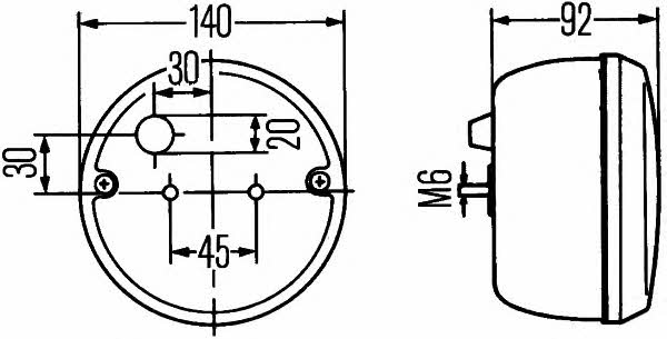Fog lamp, rear Hella 2NE 001 423-011