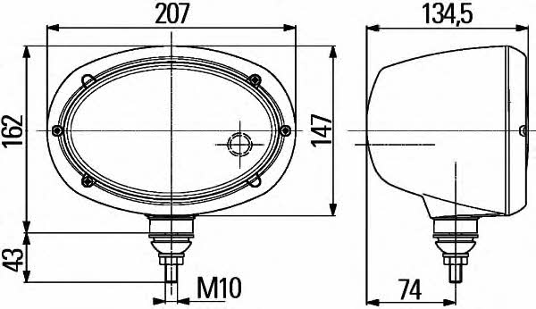 Headlight right Hella 1AB 996 157-131