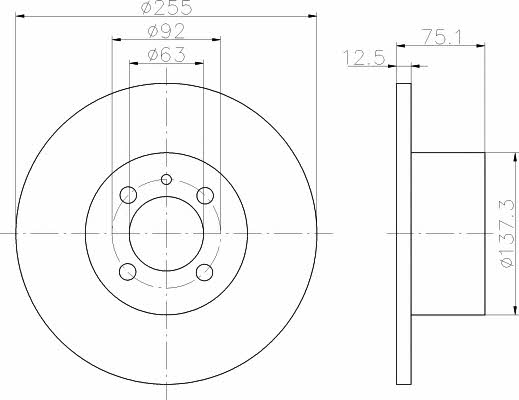 Hella-Pagid 8DD 355 100-161 Brake disc 8DD355100161: Buy near me in Poland at 2407.PL - Good price!