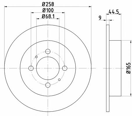 Hella-Pagid 8DD 355 105-141 Bremsscheibe hinten, unbelüftet 8DD355105141: Kaufen Sie zu einem guten Preis in Polen bei 2407.PL!