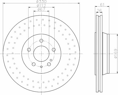 Hella-Pagid 8DD 355 110-191 Brake disc 8DD355110191: Buy near me in Poland at 2407.PL - Good price!