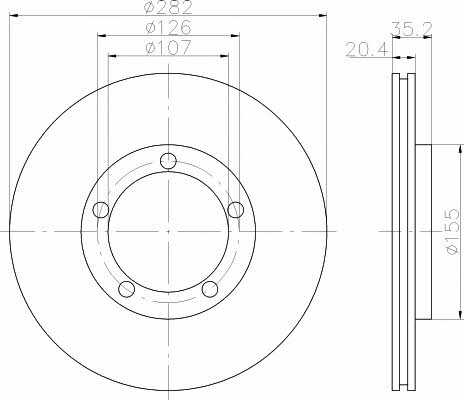 Hella-Pagid 8DD 355 100-011 Brake disc 8DD355100011: Buy near me in Poland at 2407.PL - Good price!