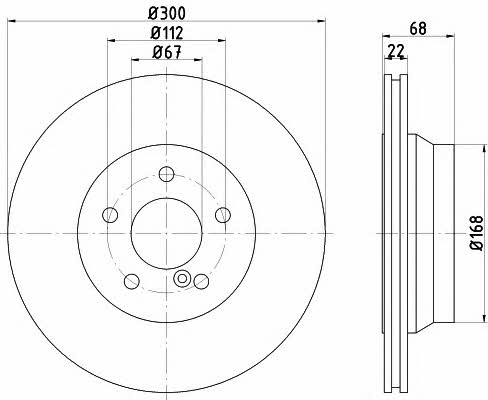 Hella-Pagid 8DD 355 121-671 Rear ventilated brake disc 8DD355121671: Buy near me in Poland at 2407.PL - Good price!