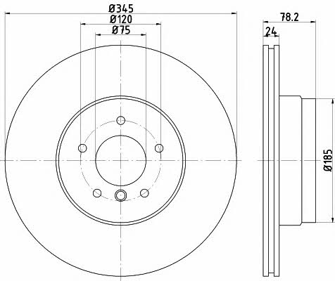 Hella-Pagid 8DD 355 121-781 Rear ventilated brake disc 8DD355121781: Buy near me in Poland at 2407.PL - Good price!