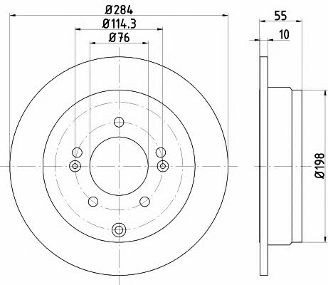 Hella-Pagid 8DD 355 122-291 Bremsscheibe hinten, unbelüftet 8DD355122291: Kaufen Sie zu einem guten Preis in Polen bei 2407.PL!