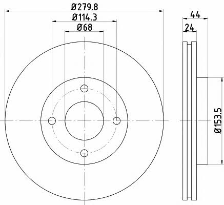 Hella-Pagid 8DD 355 120-591 Innenbelüftete Bremsscheibe vorne 8DD355120591: Kaufen Sie zu einem guten Preis in Polen bei 2407.PL!