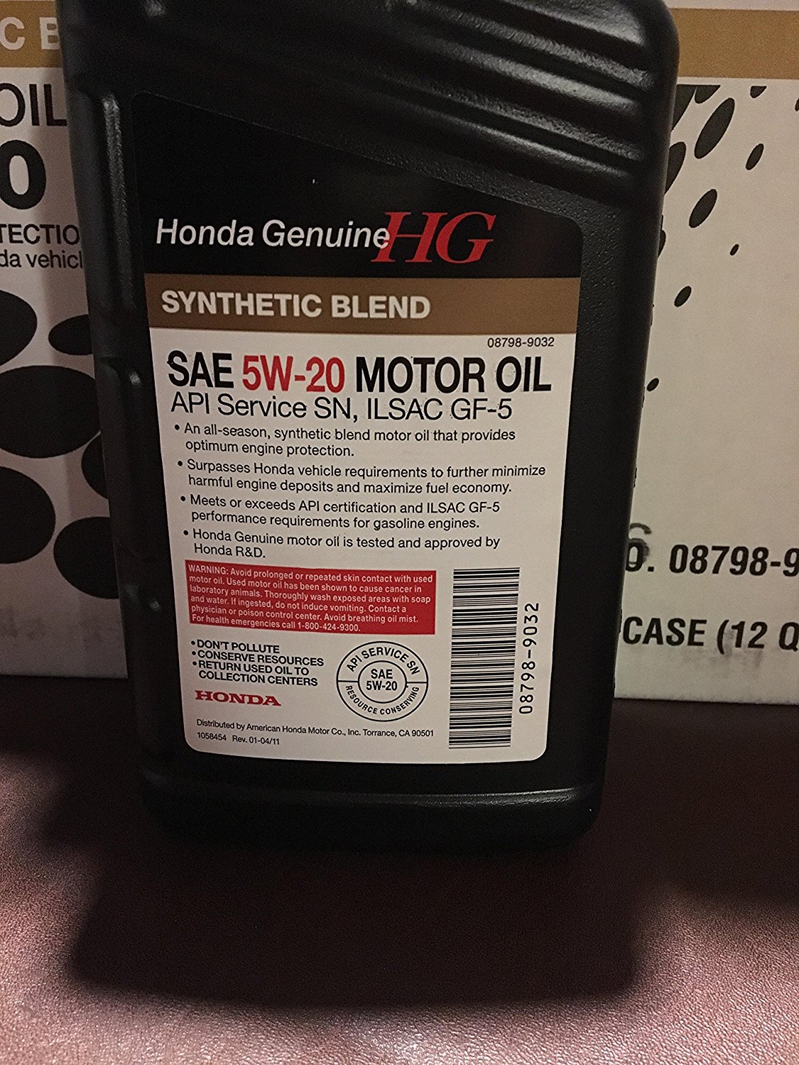 Olej silnikowy Honda Synthetic Blend 5W-20, 0,946L Honda 08798-9132