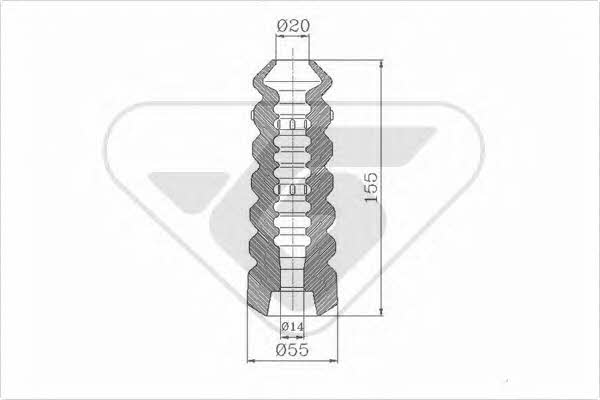 Hutchinson KP075 Bellow and bump for 1 shock absorber KP075: Buy near me in Poland at 2407.PL - Good price!