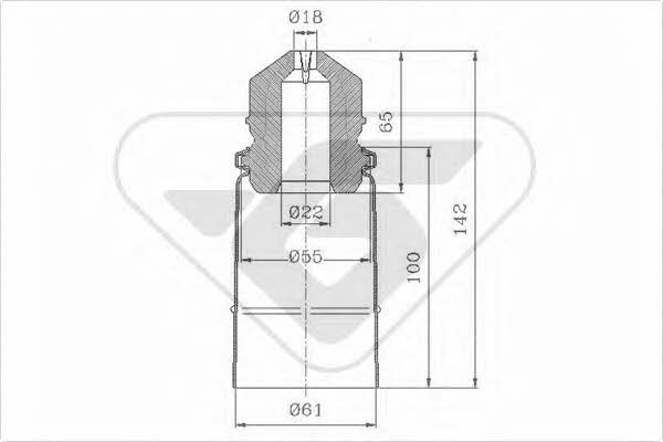 Hutchinson KP076 Bellow and bump for 1 shock absorber KP076: Buy near me in Poland at 2407.PL - Good price!