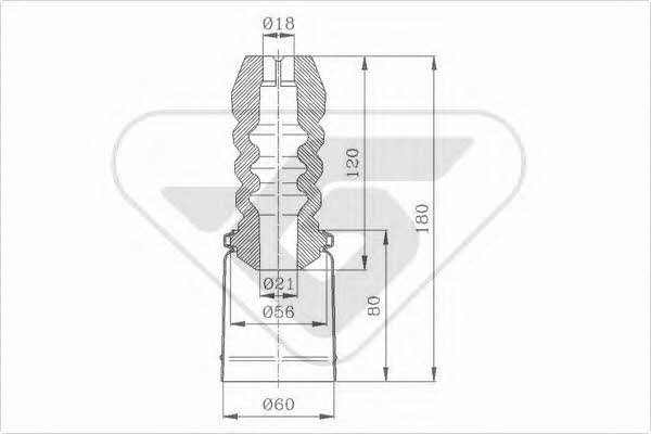 Hutchinson KP082 Bellow and bump for 1 shock absorber KP082: Buy near me in Poland at 2407.PL - Good price!