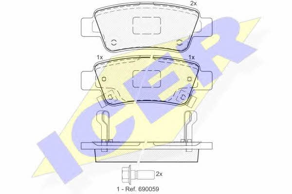 Icer 181888 Brake Pad Set, disc brake 181888: Buy near me in Poland at 2407.PL - Good price!