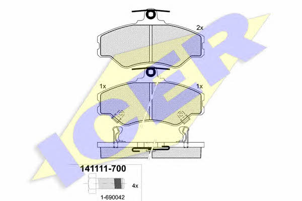 Icer 141111 Гальмівні колодки, комплект 141111: Приваблива ціна - Купити у Польщі на 2407.PL!