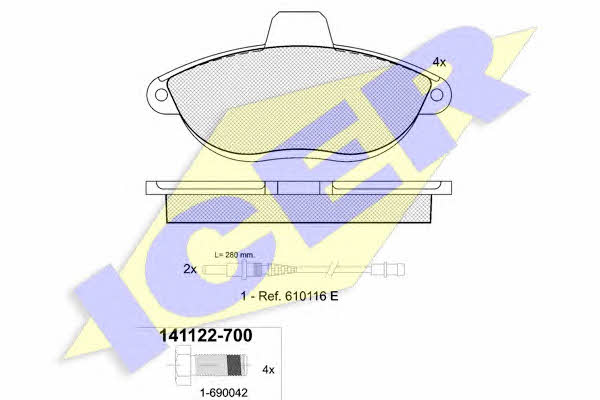 Icer 141122 Brake Pad Set, disc brake 141122: Buy near me in Poland at 2407.PL - Good price!