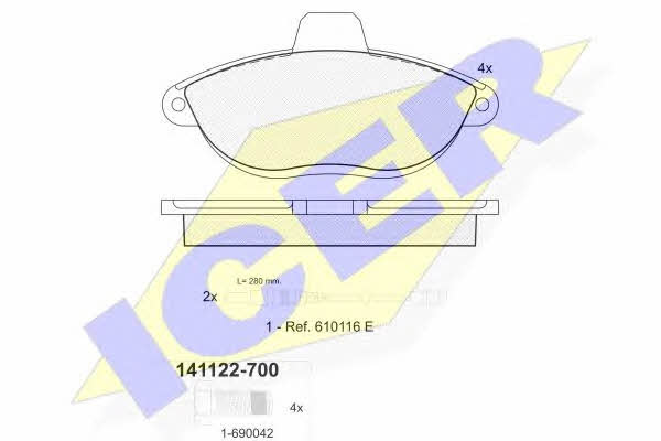 Icer 141122-700 Brake Pad Set, disc brake 141122700: Buy near me in Poland at 2407.PL - Good price!