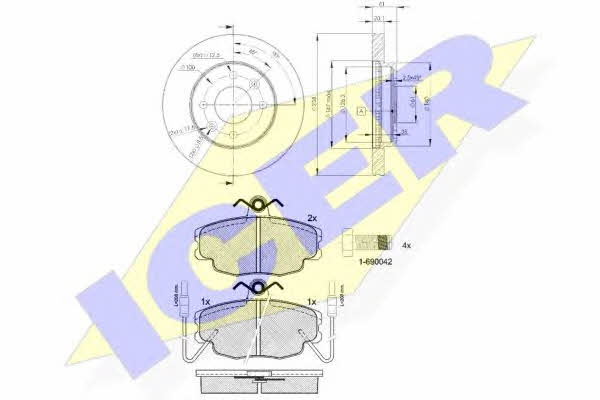 Icer 30554-6572 Bremsscheiben vorne innenbelüftet mit Belägen, Satz 305546572: Bestellen Sie in Polen zu einem guten Preis bei 2407.PL!